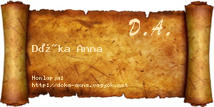 Dóka Anna névjegykártya