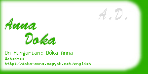 anna doka business card